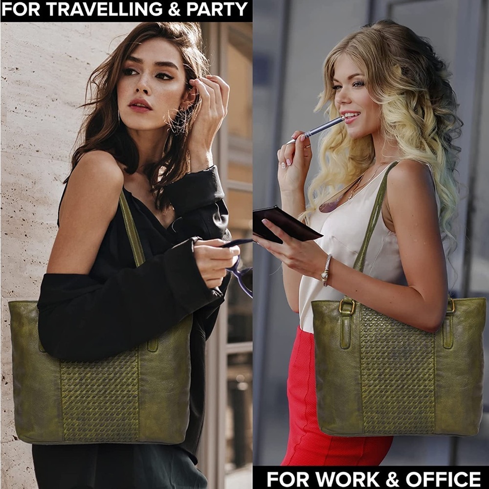 Oak Leather Leather Tote Bag Travel, Work, Over the Shoulder Purses Olive Wash